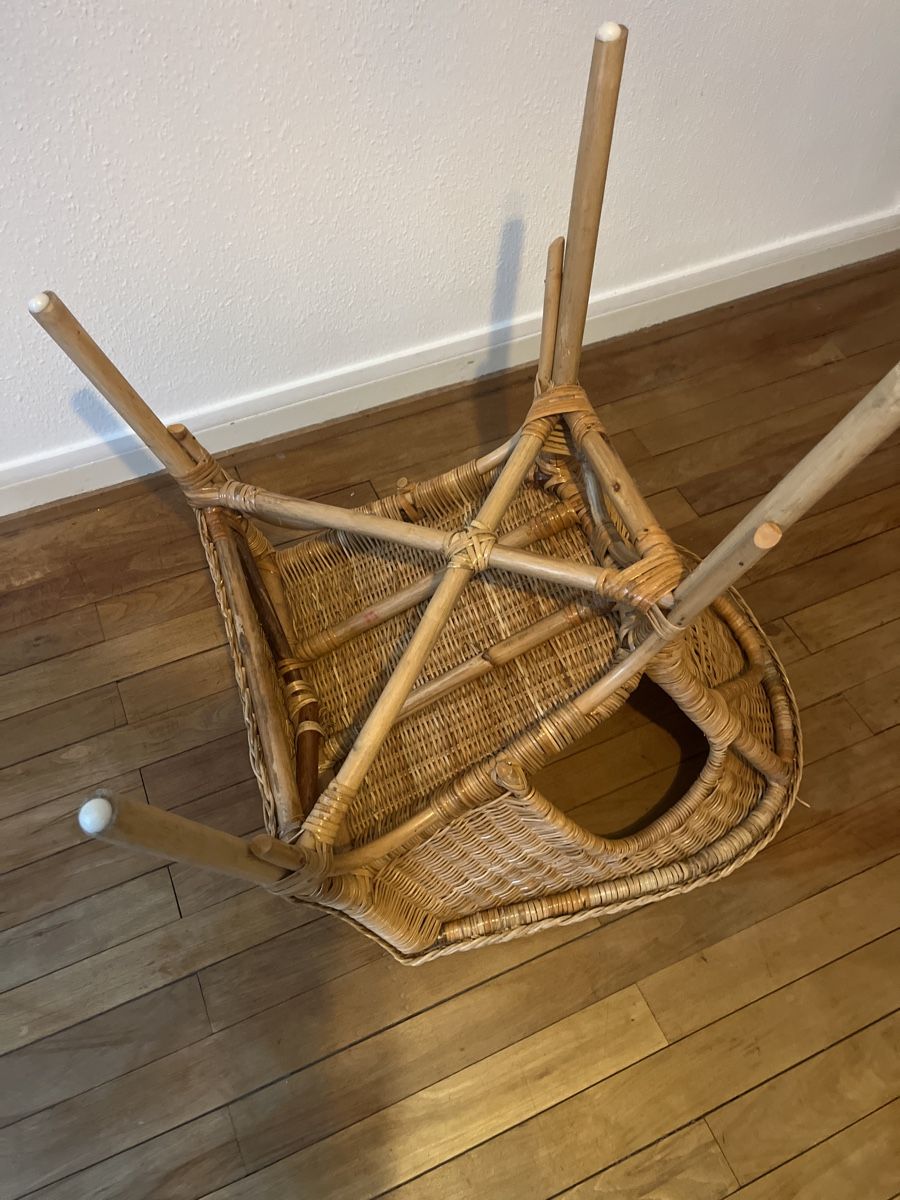 Sessel: Korbstuhl, Rattan, leichter Sessel – Neu (gemäss Beschreibung) aus Wila von  2