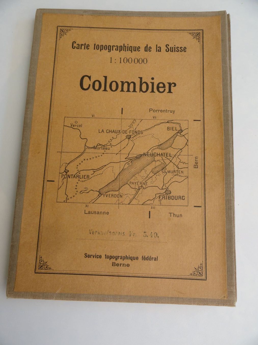 Cartine & Atlanti: Alte Schraffenkarte COLOMBIER  ca.1900 – Usato da Wettingen venduto da Ecaramel
