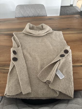 Strickweste Ichi beige mit Rollkragen guter Zustand