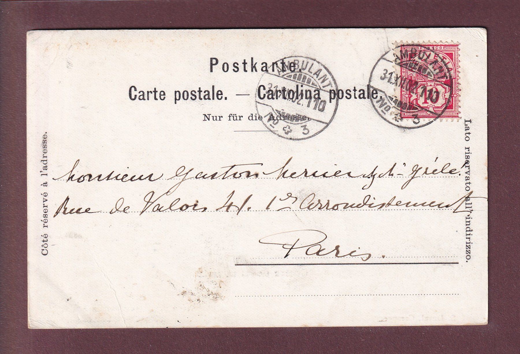 Cartoline postali: GENEVE depuis la Jetée - 1902 // pli d'angle // – Usato da Pully venduto da nicecards 1