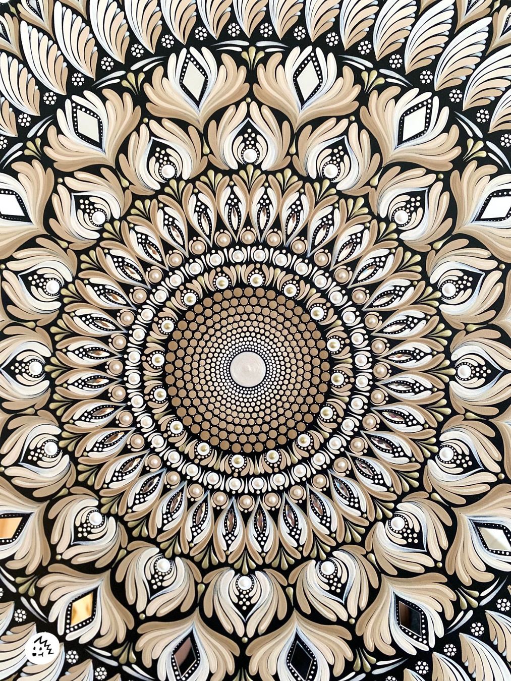Dipinti: Grosses Mandala auf Holz, Kunst, Bild, Gemälde – Nuovo e nell'imballaggio originale da Fanas venduto da Omibia 5