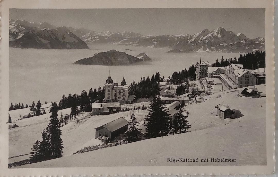 Cartoline postali: RIGI-KALTBAD  mit Nebelmeer – Usato da Delémont venduto da Domdom1