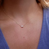 Minimalistische Halskette mit Zirkonia – 18K vergoldeter Ede