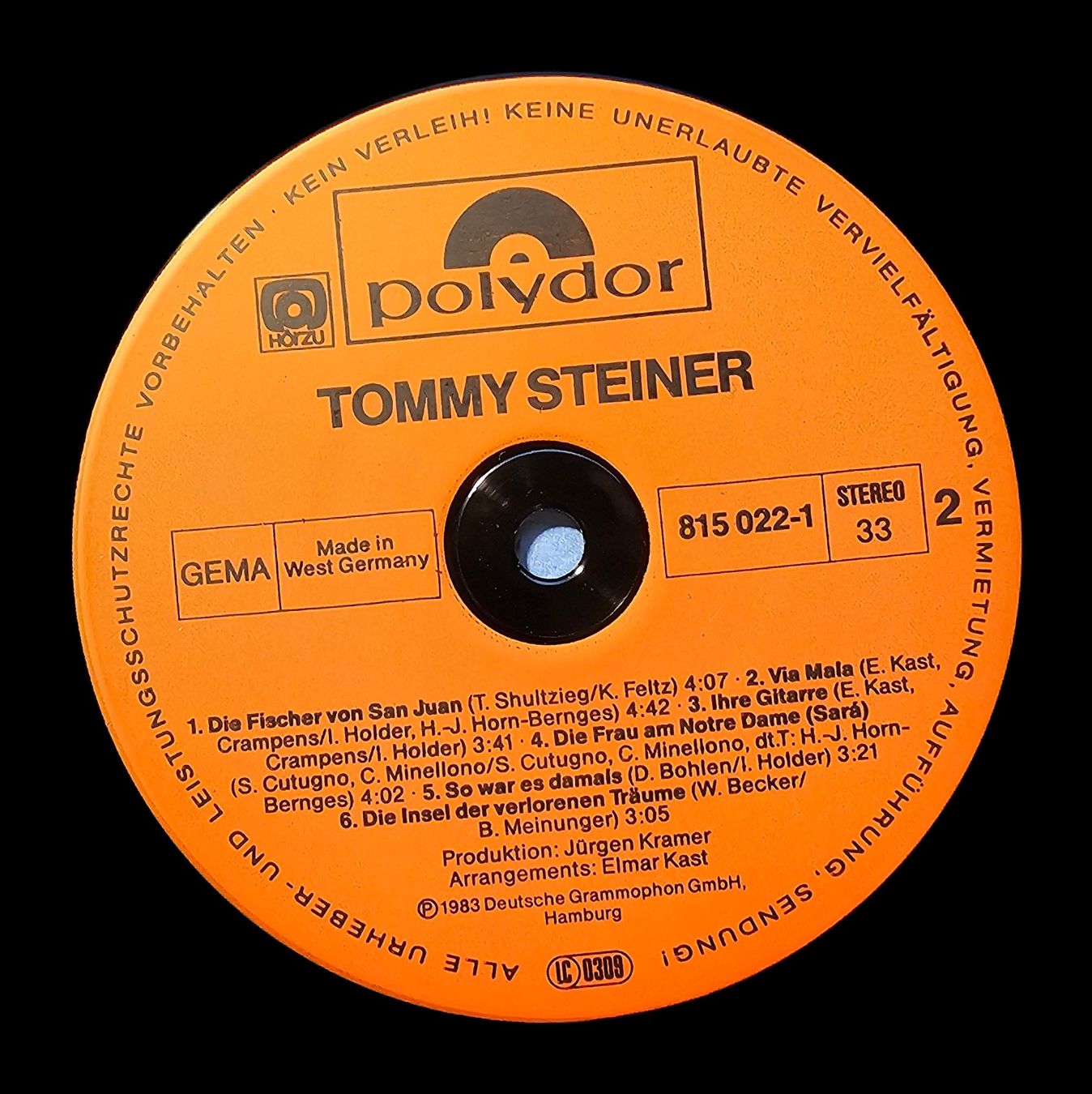 Schallplatten: Tommy Steiner – Tommy Steiner – Gebraucht aus Wahlen b. Laufen von Cg10 3