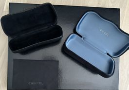 Brillenetuis Set Chanel Gucci Leder Samt guter Zustand