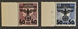 Generalgouvernement 1940 Aufdruck Bogenrand 40/50Gr 2V MNH