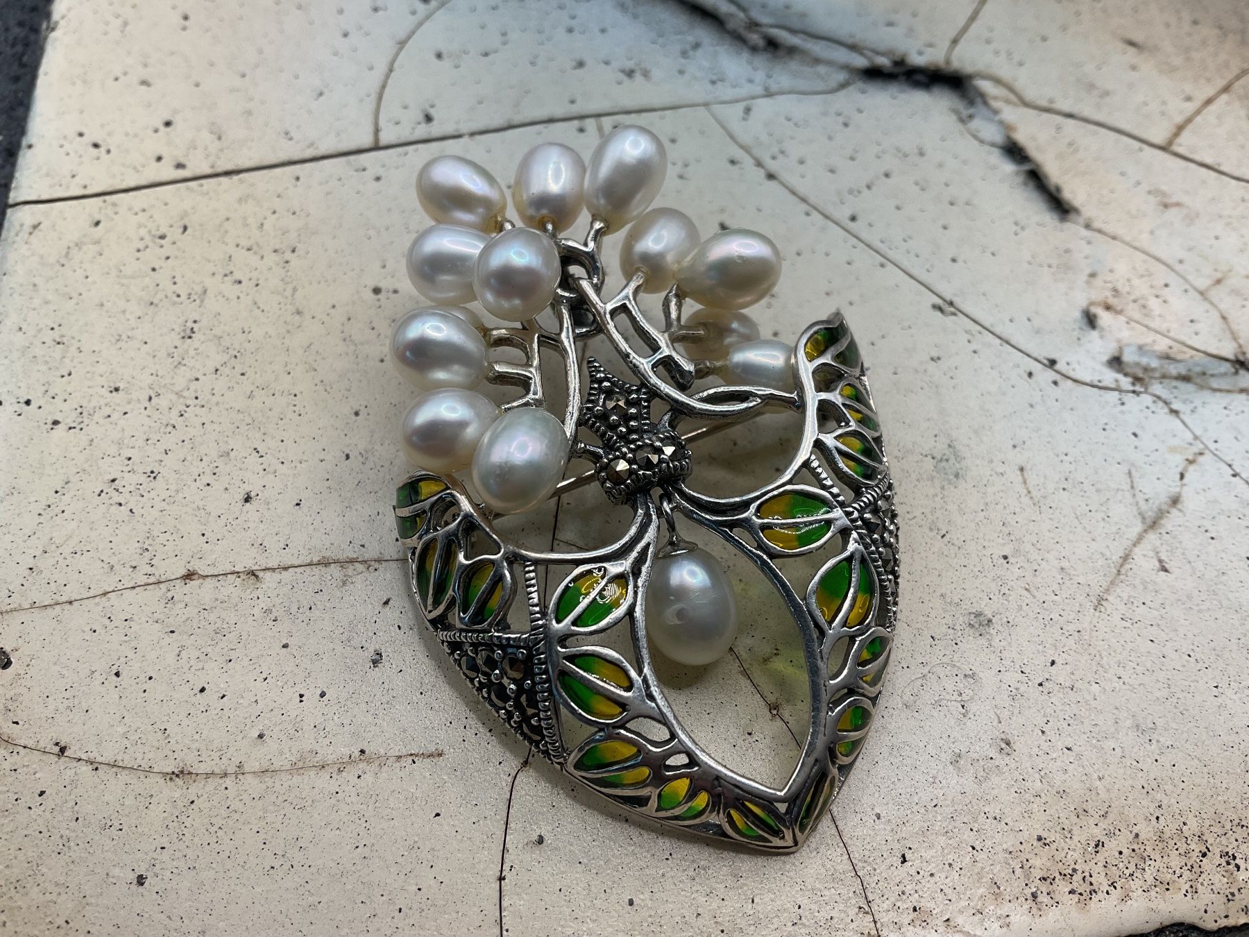 Ciondoli: Anhänger/Brosche mit Collier,Nostalgie pur, Sterlingsilber – Nuovo (secondo la descrizione) da Luzern venduto da S.Kern01 2