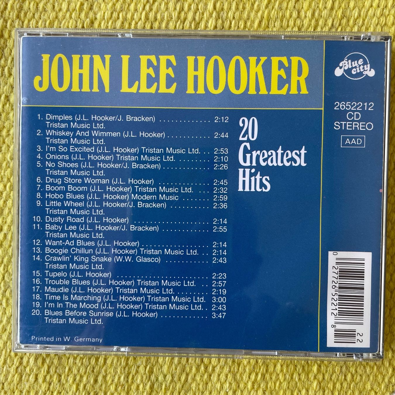 CD: JOHN LEE HOOKER-20 GREATEST HITS – Usato da Rorschacherberg venduto da CD-Roli 1