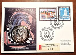 Schacholympiade 1982, Numis-Brief Erni Silbermedaille Rössli