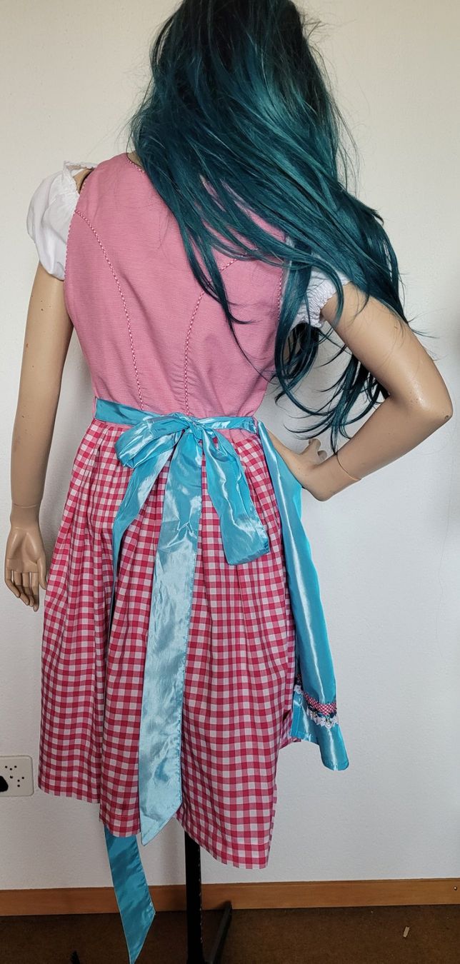 Kleider: Dirndl von ALPENFEE , blau, rot karriert Gr. 40 – Neu (gemäss Beschreibung) aus SCHÜBELBACH von CoKaHa 1