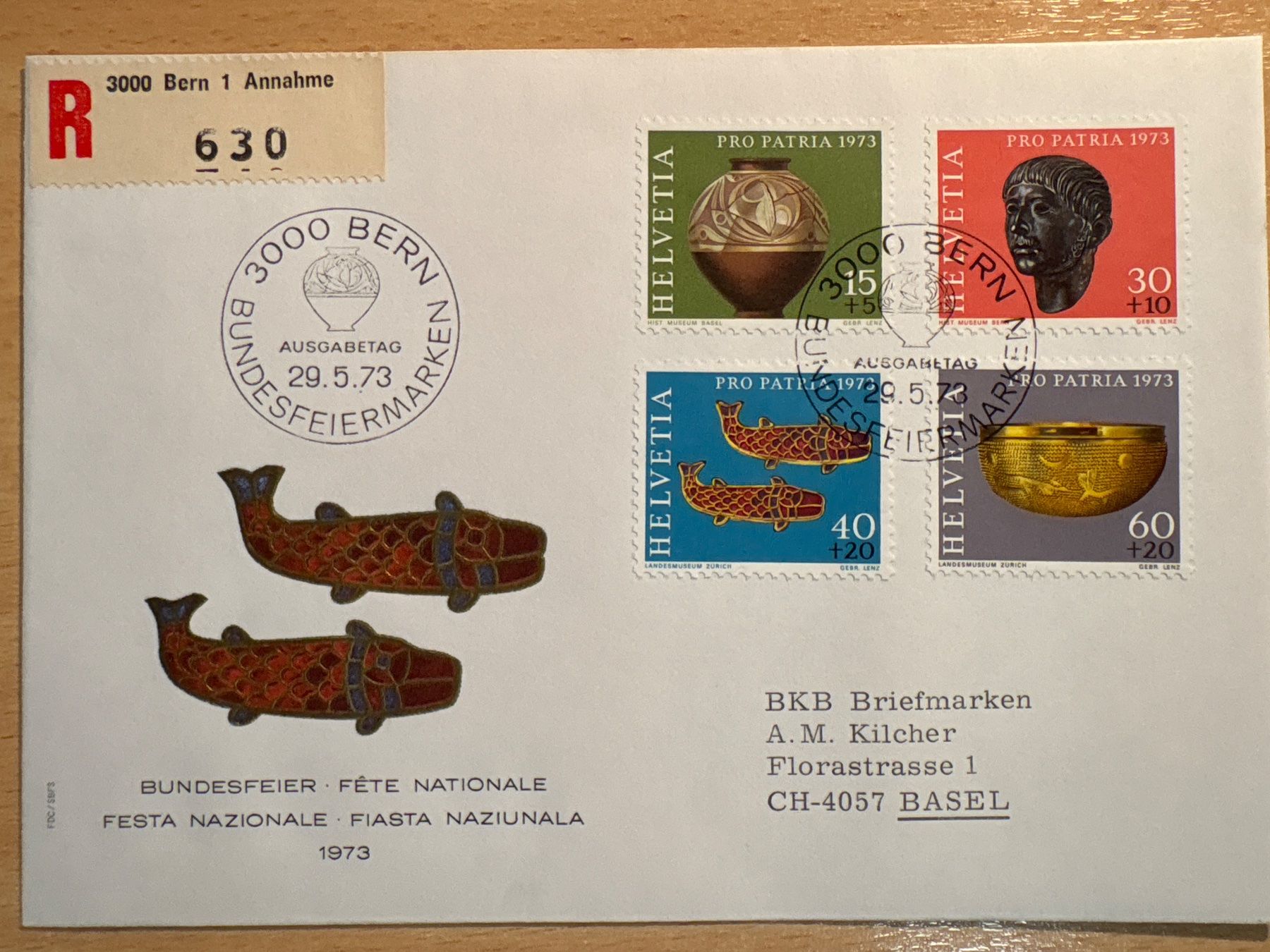 Tutti i francobolli: Pro Patria 1973, 1. August Briefmarken-Set Schweiz – Usato da Ibach venduto da lisch3