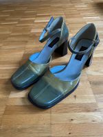 Retro Damen Lack Schuhe grün Gr. 39 kaum getragen Absatz 7,5