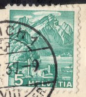 5 Rp. Pilatus mit ABART "grosse Doppelprägung nach unten"