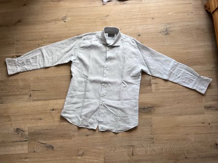     Artigiano Asoni Hemd, XL, wartes hellblau, 100 % Leinen
