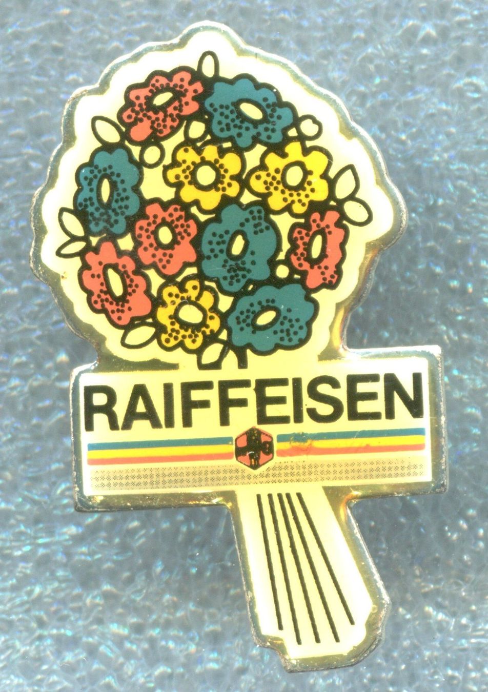 Plaketten & Abzeichen: RAIFFEISEN  Bank  Blumenstrauss – Gebraucht aus Winterthur von Sammleroase