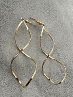 Ohrringe Gold, Spiralform, lang,-Accessoir