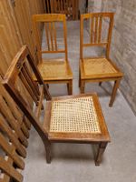 3 antike Stühle, Geflecht, Stuhl, Blindenheim