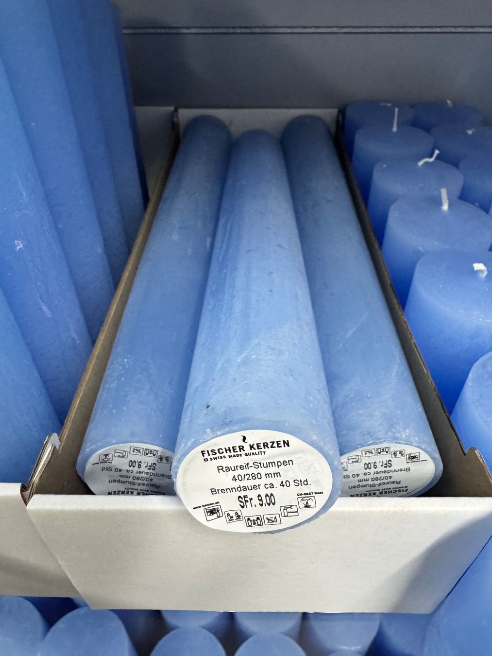 Candele: 047 Posten Raureif Kerzen hellblau aus Liquidation – Nuovo (secondo la descrizione) da Derendingen venduto da Meisterstuecke 3