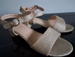 Glitzer-Sandalen Gr. 36 gold