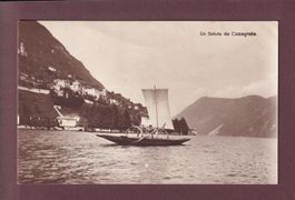 Un saluto da CASTAGNOLA - Barca - 1923