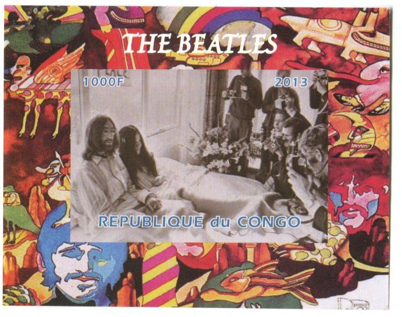 Tutti i francobolli: Block "The Beatles. John Lennon". Kongo – Nuovo e nell'imballaggio originale da Basel venduto da Butsch5