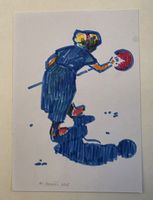Walter Ropélé Original Buntstift/Papier 20x15cm handsign.