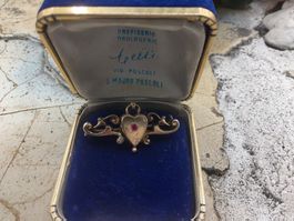 Biedermeier Brosche Schaumgold