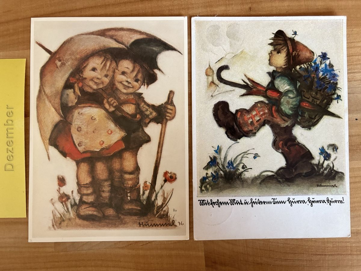 Cartoline postali: AK mit Kunst von M. J. Hummel – Usato da Rümlang venduto da Kartenpost1