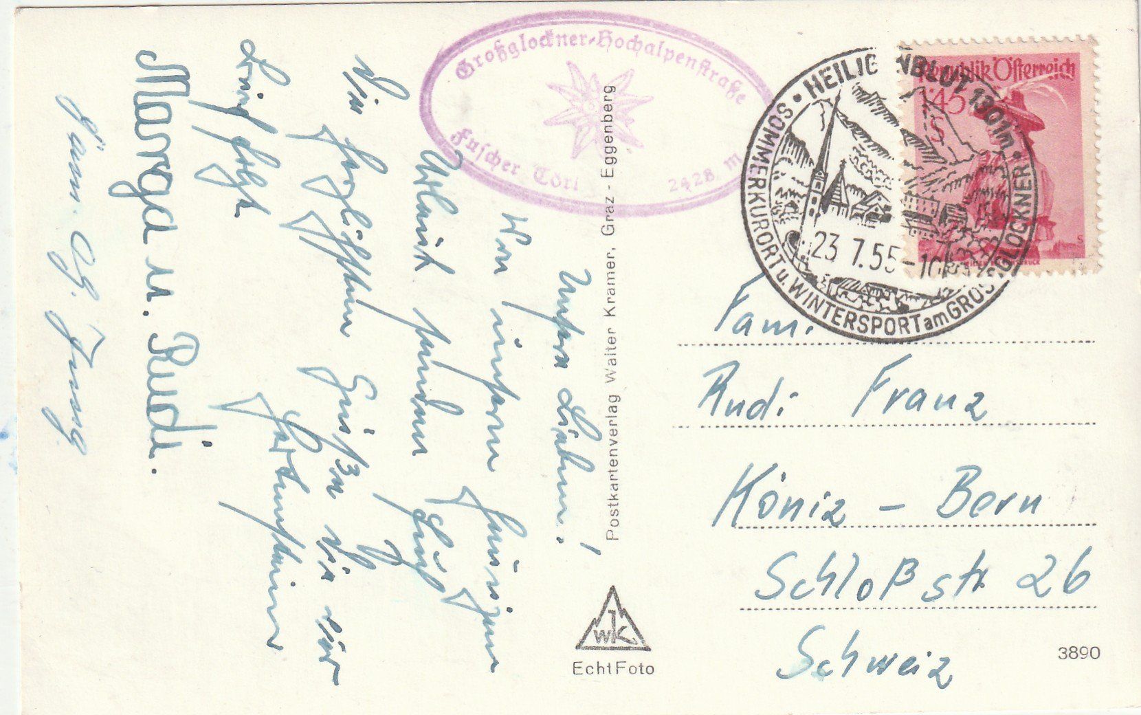 Cartoline postali: Grossglocknenstrasse – Usato da Lumbrein venduto da made02 1