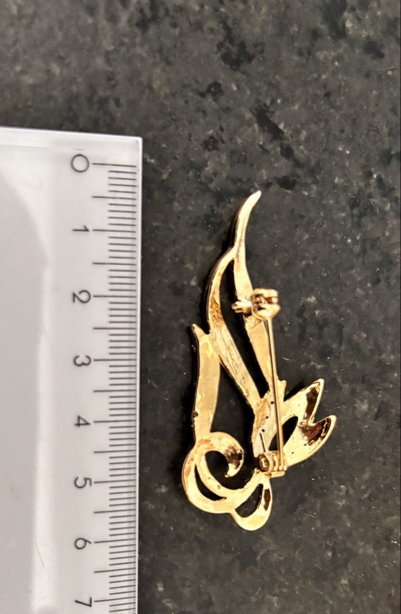 Spille & Fermagli: Vintage Blumenbrosche mit Strasssteinen – Usato da Arbon venduto da Langbretterer 1