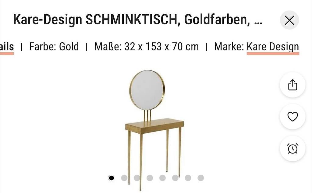 Kare Tavoli da trucco: Schminktisch von KARE mit Stuhl – Nuovo (secondo la descrizione) da Hüntwangen venduto da spr_88hl