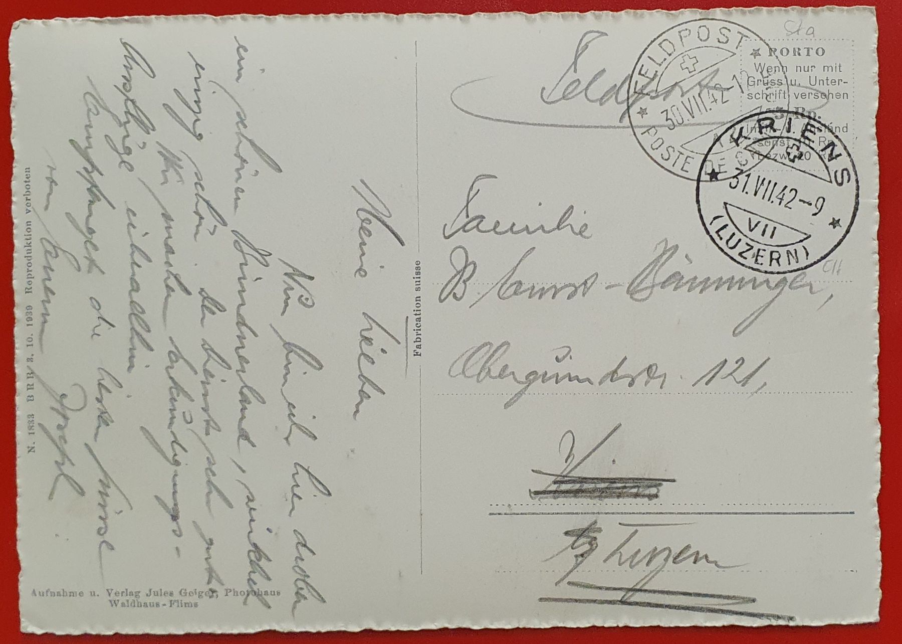 Cartes postales: Tavanasa - Danis 1942 – D'occasion à Kreuzlingen par Rschweiz1 1