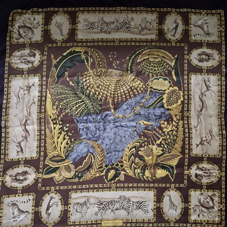 🤎Vintage Salvatore Ferragamo Seidentuch / Carré 90x90 cm