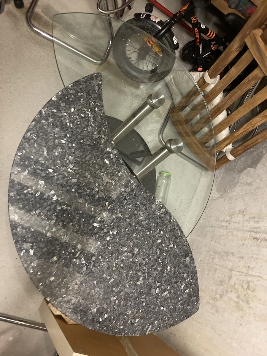 Tische: Couchtisch Stein Glass Metall Veränderbar – Gebraucht aus Zürich von cyt85 1