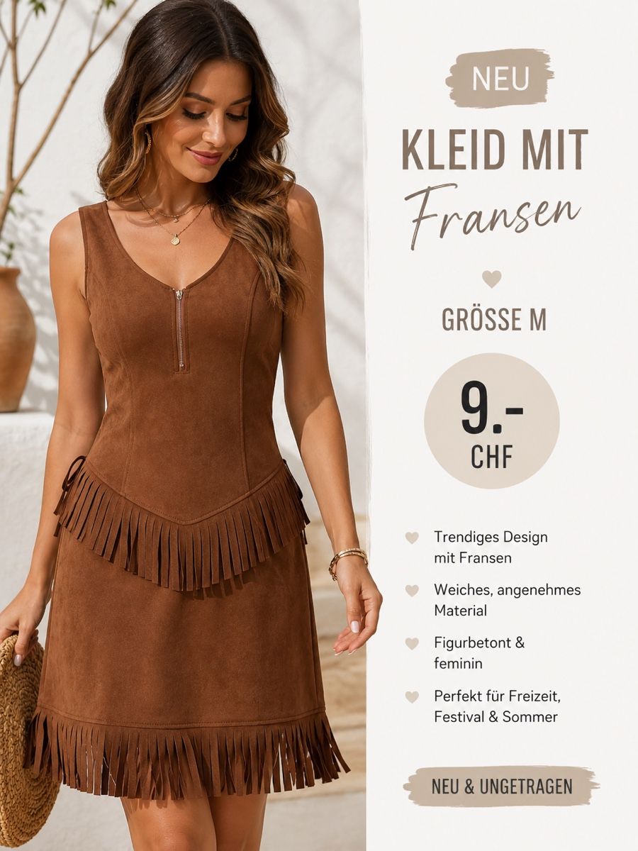 Kleider: Kleid mit Fransen Grösse M neu – Neu (gemäss Beschreibung) aus Muotathal von mianyc
