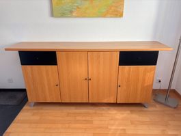 Sideboard Buche Schwarz 4 Tueren 2 Schubladen guter Zustand