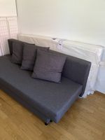 Sofa bed grey with 3 cushions + Matratze, good condition