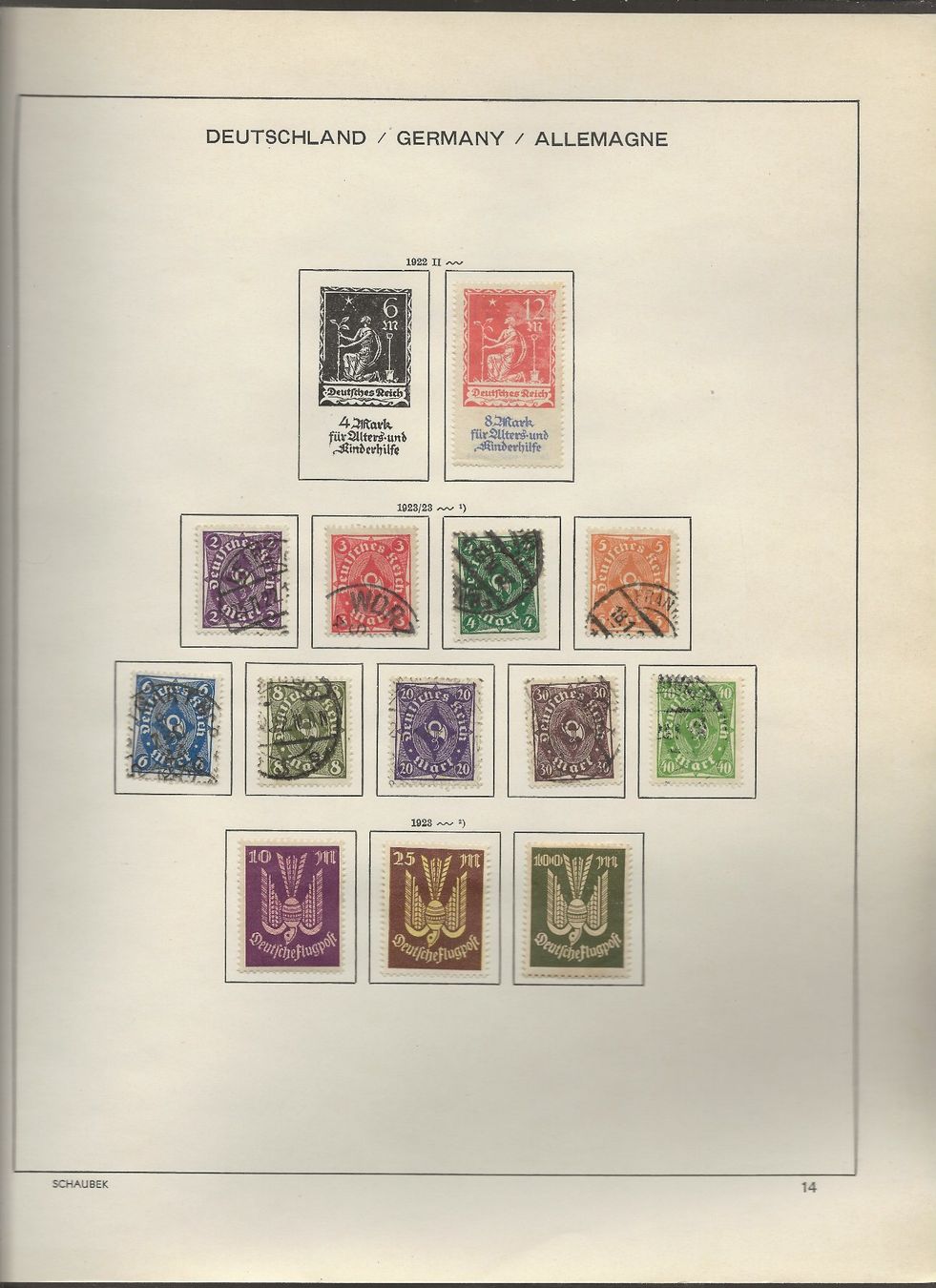 Tutti i francobolli: Marken Deutschland 1920 bis 1923 – Usato da Au ZH venduto da xelagreb01 7
