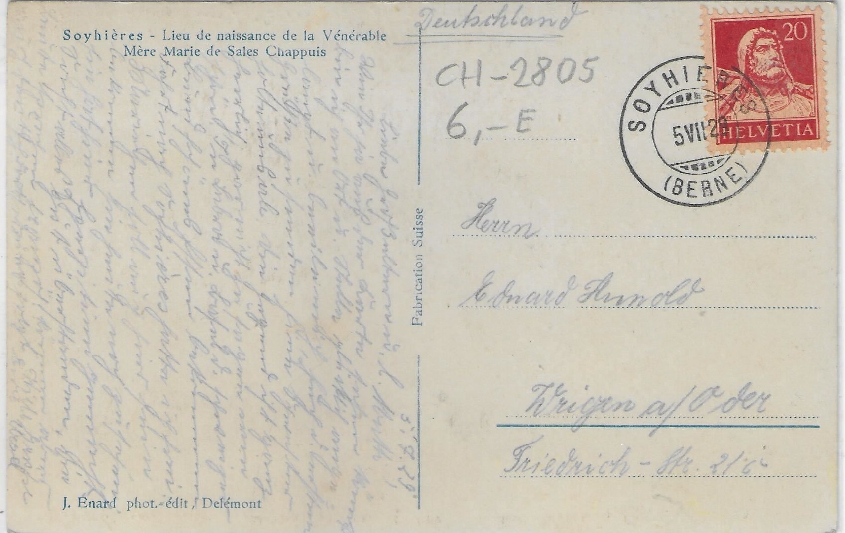 Cartoline postali: Sophieres - Vue generale – Usato da Ettingen venduto da Kartenplanet 1