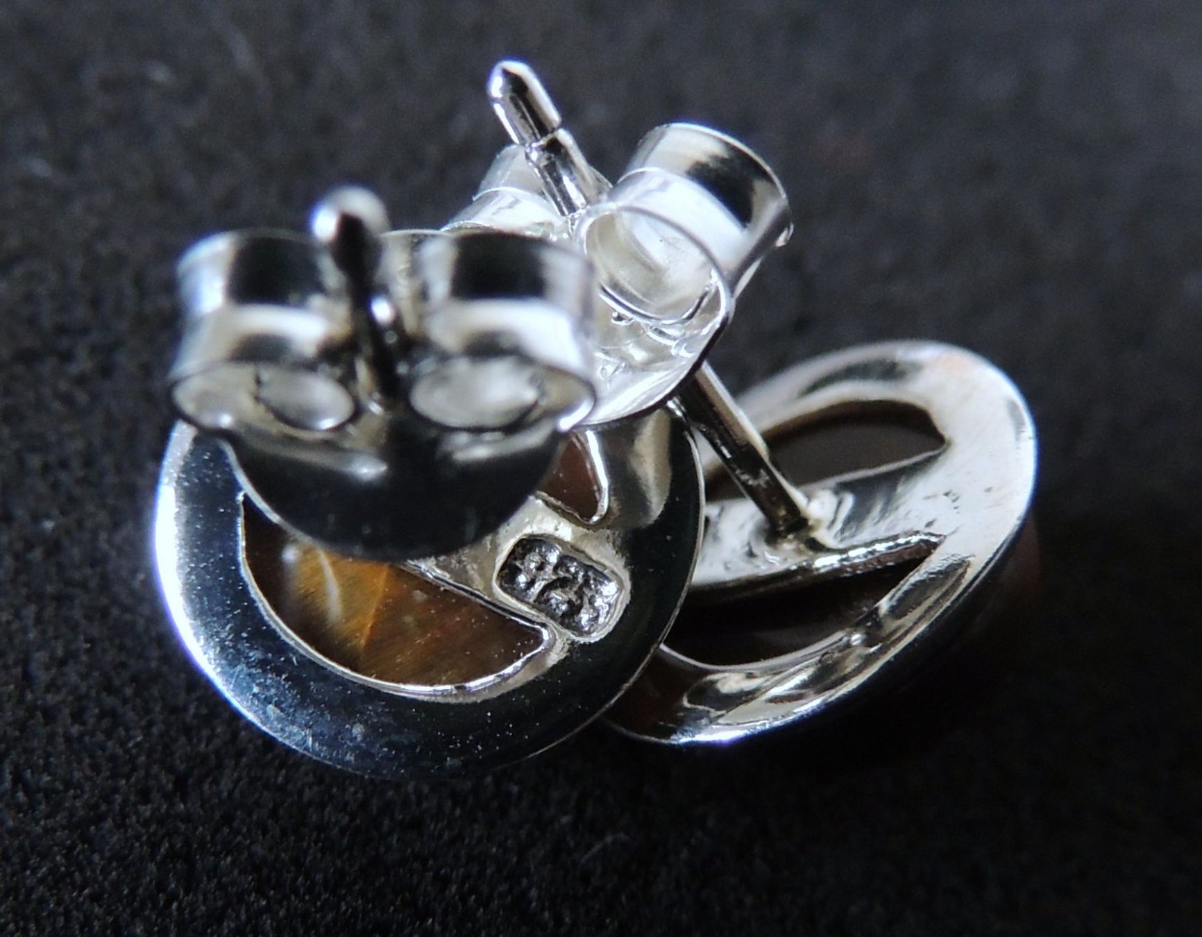 Orecchini pendenti & Orecchini a lobo: Tigerauge Silber 925 Ohrstecker – Nuovo e nell'imballaggio originale da Waldenburg venduto da schaller707 3