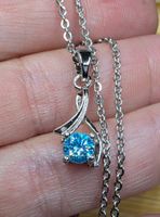 Collier argent avec diamant de moissanite de 0,5 ct certifié