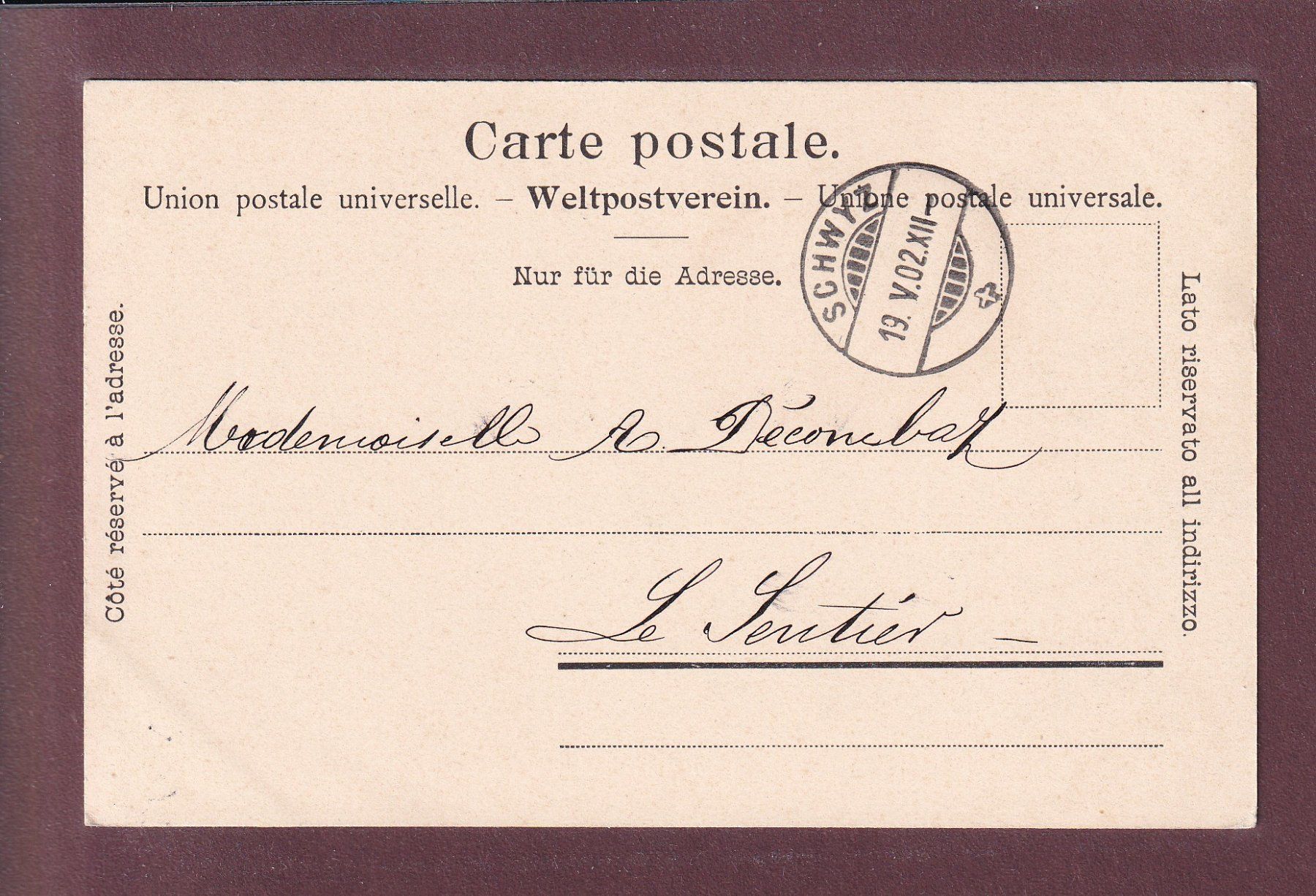 Cartoline postali: RIGI-KALTBAD und die Alpen - 1902 – Usato da Pully venduto da nicecards 1