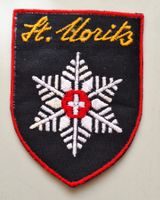 Stoff Wappen Aufnäher Badge St.Moritz St. Gallen Stickerei