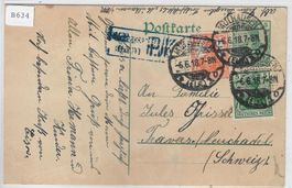 Postkarte mit Zusatzfrankatur Mülhausen