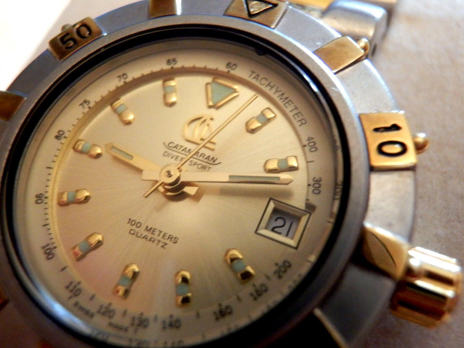 Orologi: Catamaran, Quartz, Tachymeter, Datum, drehbare Lünette, 27mm – Usato da Ueberstorf venduto da dinbau 2
