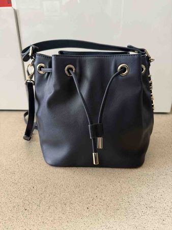 Valentino Beuteltasche dunkelblau goldfarben neuwertig