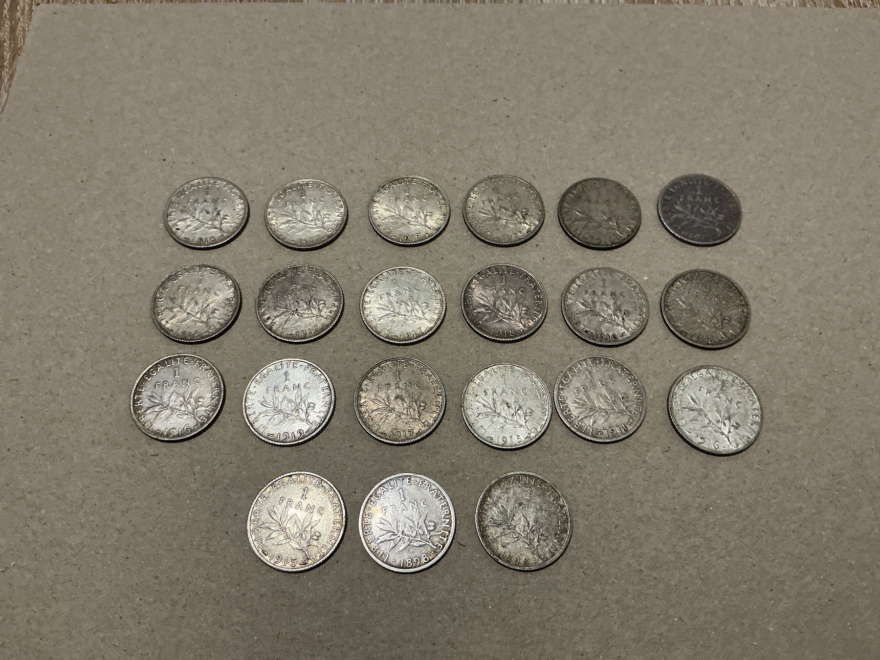 Tutti le monete: 21 x 1 Francs ab 1898 – Usato da Oberurnen venduto da Numi2000