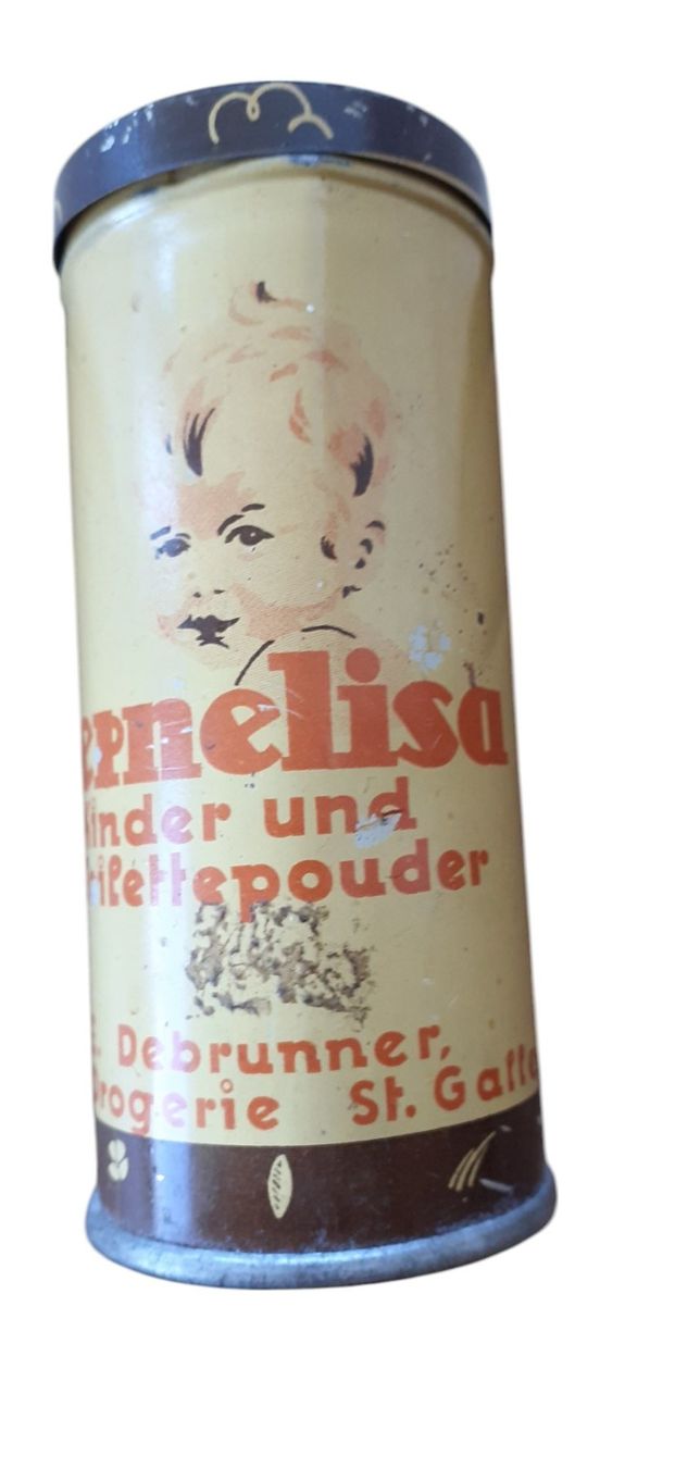 AluBox Dosen: Antike Blechdose Kinder und Toilettenpouder – Gebraucht aus Mörschwil von wunderkiste44