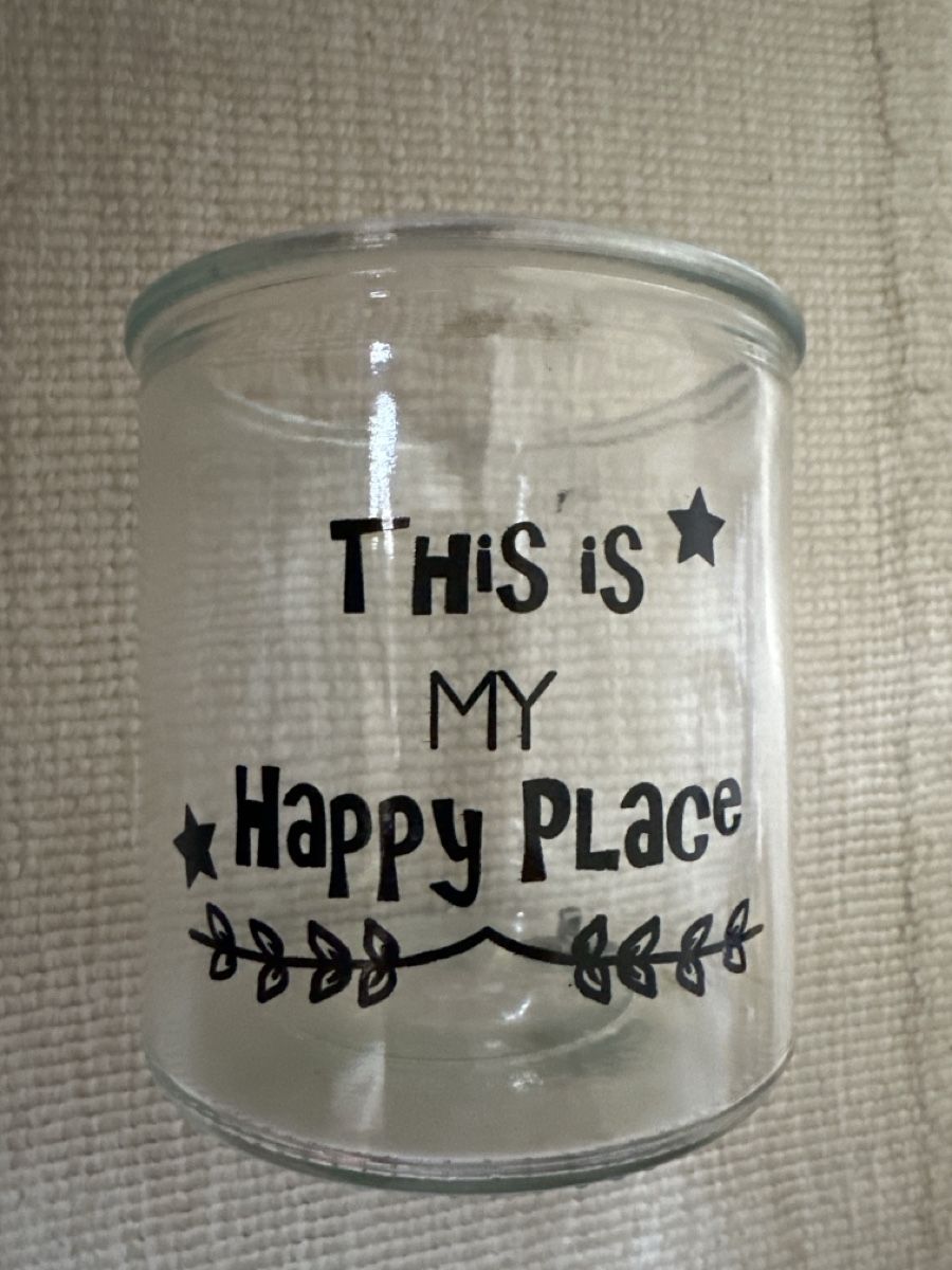 Alle Dekorationen: Charming "This is my Happy Place" jar for candle – Gebraucht aus Zürich von car_68nt