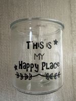 Charming "This is my Happy Place" jar for candle